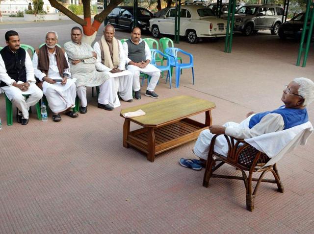 RJD chief Lalu Prasad interacted with Madhesi activists from Nepal, in Patna. (PTI Photo) RJD chief Lalu Prasad interacted with Madhesi activists from Nepal, in Patna. (PTI Photo)