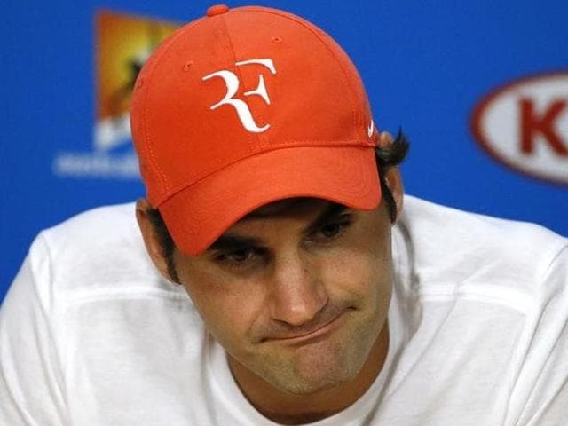 Switzerland's Roger Federer reacts during a news conference.(Reuters Photo)