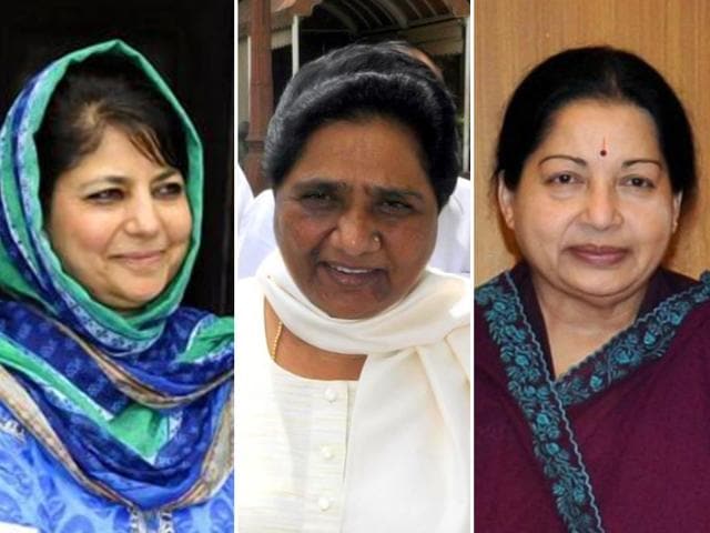 Combination picture of Mehbooba Mufti, Mayawati and Jayalalithaa (Agencies) Combination picture of Mehbooba Mufti, Mayawati and Jayalalithaa (Agencies)