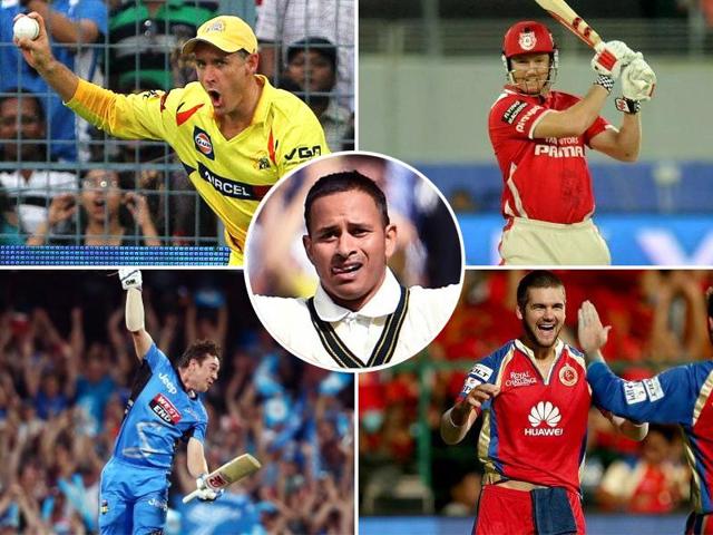 Clockwise, from top left: A composite photograph of Mike Hussey, George Bailey, Rilee Rossouw, Travis Head and, centre, Usman Khawaja. (Agencies) Clockwise, from top left: A composite photograph of Mike Hussey, George Bailey, Rilee Rossouw, Travis Head and, centre, Usman Khawaja. (Agencies)