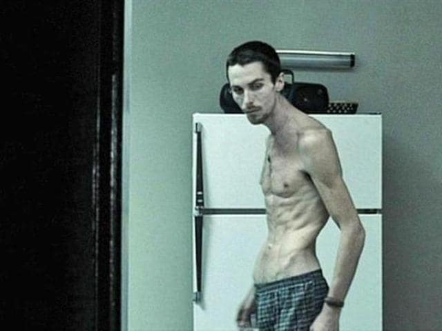 Christian Bale’s film The Machinist had him dropping 27kg. Christian Bale’s film The Machinist had him dropping 27kg.