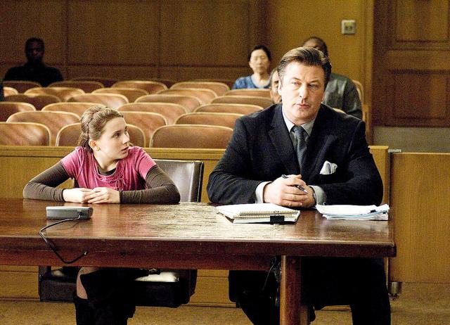 Abigail Breslin as Anna Fitzgerald and Alec Baldwin as Campbell Alexander in My Sister’s Keeper.