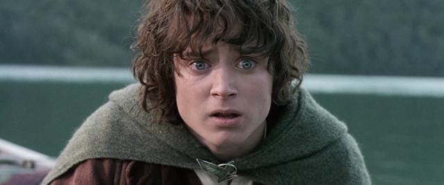 Elijah Wood as Frodo Baggins in The Lord of the Rings.