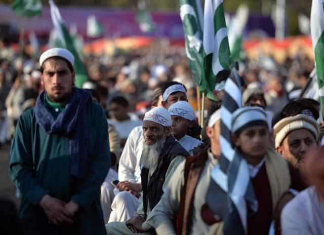 Pakistani supporters of the banned organisation Jamaat-ud-Dawa (JuD) listen to speech of their leader Hafiz Saeed during a protest to mark Kashmir Solidarity Day in Islamabad. (AFP) Pakistani supporters of the banned organisation Jamaat-ud-Dawa (JuD) listen to speech of their leader Hafiz Saeed during a protest to mark Kashmir Solidarity Day in Islamabad. (AFP)