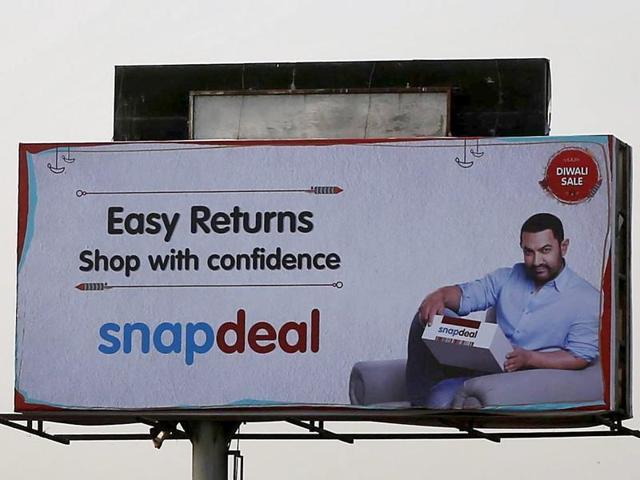 An advertisement of Indian online marketplace Snapdeal featuring Bollywood actor Aamir Khan, in Mumbai.(Reuters File Photo)