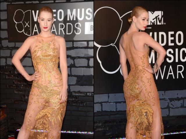 Iggy Azalea at the MTV Video Music Awards: We feel like this dress did originally have an underslip, but Iggy thought ‘to hell with that, I’m going sheer.’ (Instagram/ Pinterest) Iggy Azalea at the MTV Video Music Awards: We feel like this dress did originally have an underslip, but Iggy thought ‘to hell with that, I’m going sheer.’ (Instagram/ Pinterest)