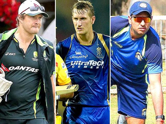 From left to right: Shane Watson, Chris Morris and Yuvraj Singh. (Agencies) From left to right: Shane Watson, Chris Morris and Yuvraj Singh. (Agencies)
