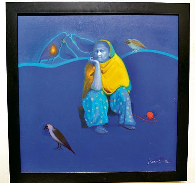Jaspreet’s painting was on display at Punjab Kala Bhawan. (Vikram Jit Singh)