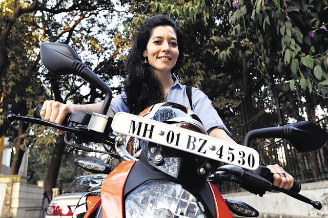 Bike rider Kaizin Pooniwala poses for picture at Five Graden, Dadar in Mumbai, India, on Wednesday, February 3, 2016. (Photo by Kunal Patil/ Hindustan Times)