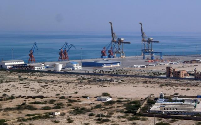 The construction site at Gwadar port in the Arabian Sea. (AFP) The construction site at Gwadar port in the Arabian Sea. (AFP)