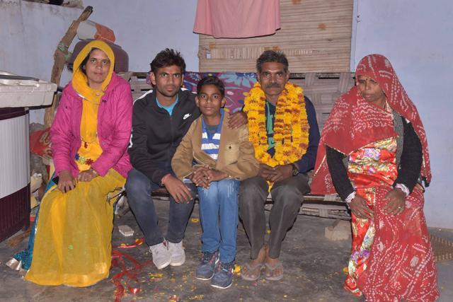 “I am very happy for his achievements. His hard work has paid off,” Nathu Singh’s father said, adding that his son even took up odd jobs to buy cricket kits. (Prabhakar Sharma/HT Photo) “I am very happy for his achievements. His hard work has paid off,” Nathu Singh’s father said, adding that his son even took up odd jobs to buy cricket kits. (Prabhakar Sharma/HT Photo)