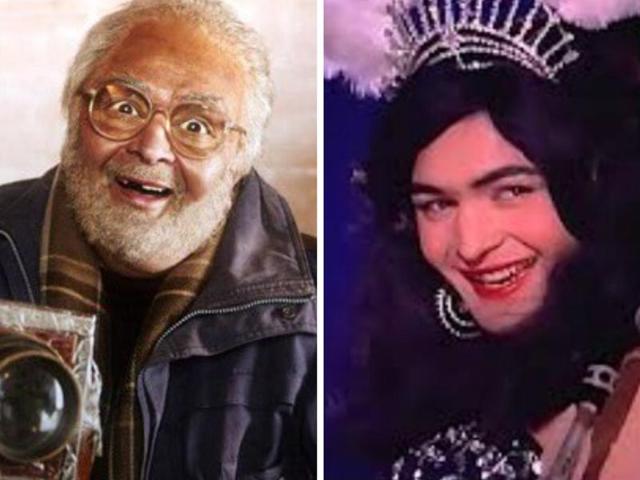 Rishi will also be essaying the role of a 80-year-old man in Sanam Re and the look (l) is what he will be sporting. Years ago, he appeared in drag in Rafoochakkar. Rishi will also be essaying the role of a 80-year-old man in Sanam Re and the look (l) is what he will be sporting. Years ago, he appeared in drag in Rafoochakkar.
