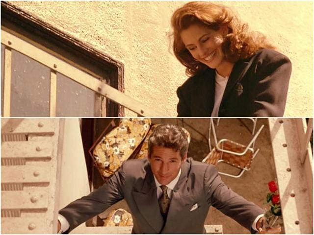 “Vivienne, Princess Vivienne! Come down.” Julia Roberts plays a prostitute who falls in love with rich guy Richard Gere in Pretty Woman. After a lot of trouble, he decides life without her would not be so good. He rescues her and she rescues him right back. (YouTube) “Vivienne, Princess Vivienne! Come down.” Julia Roberts plays a prostitute who falls in love with rich guy Richard Gere in Pretty Woman. After a lot of trouble, he decides life without her would not be so good. He rescues her and she rescues him right back. (YouTube)