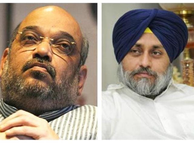 Punjab deputy chief minister Sukhbir Badal met finance minister Arun Jaitley on Monday and Shah on Tuesday to discuss future course of action. (HT Photo) Punjab deputy chief minister Sukhbir Badal met finance minister Arun Jaitley on Monday and Shah on Tuesday to discuss future course of action. (HT Photo)