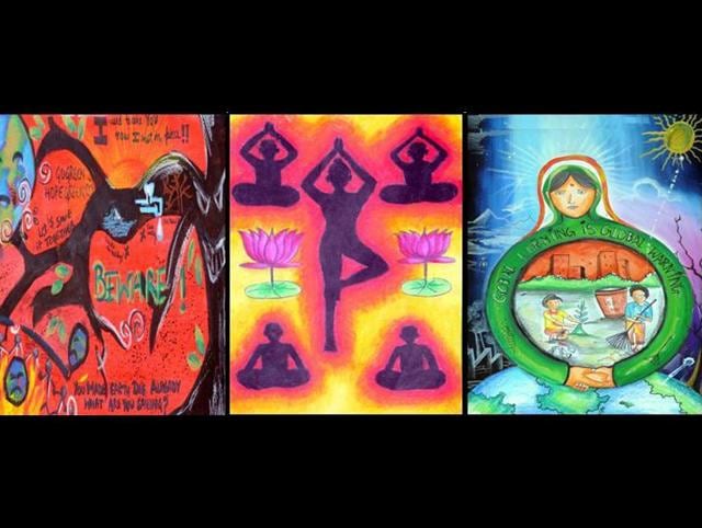These are some of the award winning entries in senior categories : ‘The Power of Yoga’ and ‘Global Warming is a Global Warning’. (HT PACE)