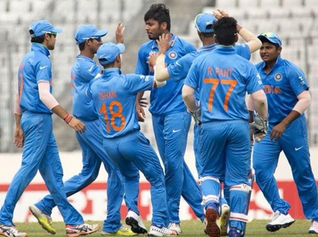 Indian colts reached the finals of ICC U-19 World Cup after defeating Sri Lanka by 97 runs. (Photo: Twitter/ICC) Indian colts reached the finals of ICC U-19 World Cup after defeating Sri Lanka by 97 runs. (Photo: Twitter/ICC)