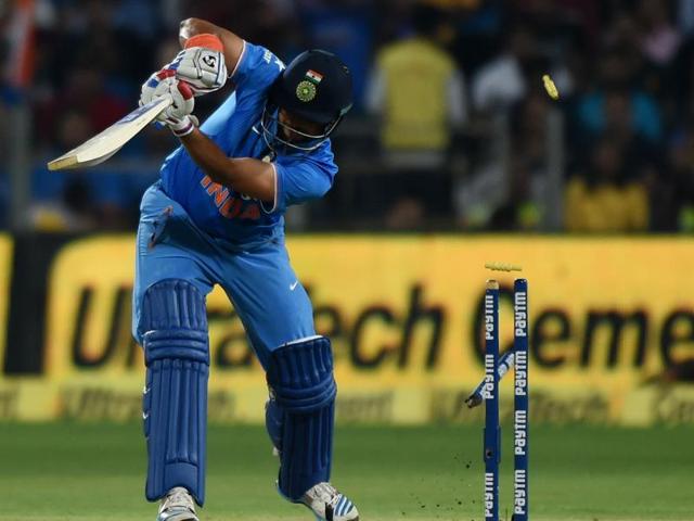 India's Suresh Raina is bowled by Sri Lanka's Dasun Shanaka. (AFP Photo) India's Suresh Raina is bowled by Sri Lanka's Dasun Shanaka. (AFP Photo)