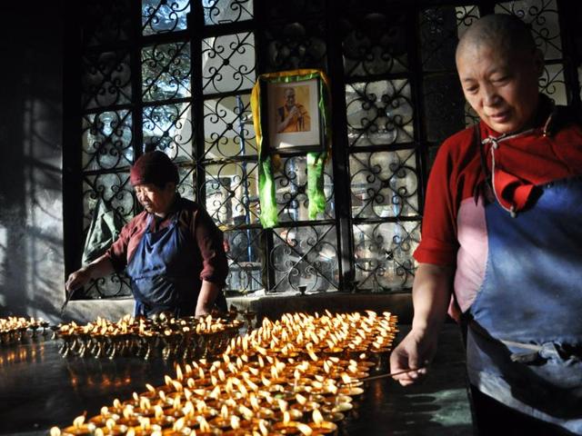 Losar marks the end of winter and start of spring season, and is among the most important festivals of Tibet. (Shyam sharma/Ht Photo)