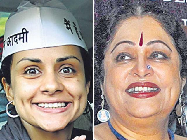 AAP’s Gul Panag and BJP MP Kirron Kher. (HT File Photos)