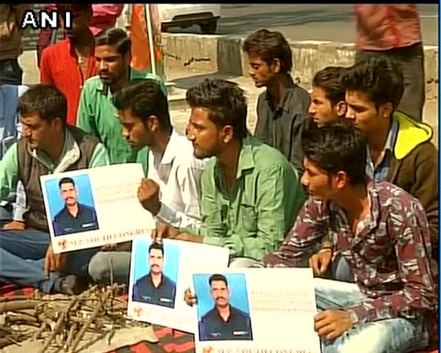 Youth Congress members join hands in prayer in Bhopal. (ANI photo) Youth Congress members join hands in prayer in Bhopal. (ANI photo)