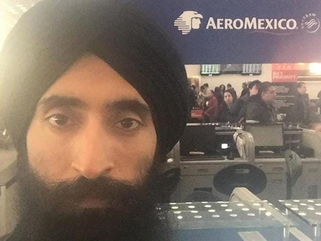 Waris Ahluwalia, an Indian American Sikh man was barred from boarding his flight home from Mexico City Monday for refusing to remove his turban. (Source: Waris Ahluwalia Instagram) Waris Ahluwalia, an Indian American Sikh man was barred from boarding his flight home from Mexico City Monday for refusing to remove his turban. (Source: Waris Ahluwalia Instagram)
