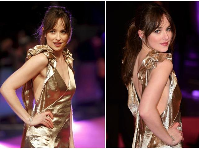 Fifty Shades of Grey star Dakota Johnson poses at the How to be Single red carpet premiere in London. (AFP) Fifty Shades of Grey star Dakota Johnson poses at the How to be Single red carpet premiere in London. (AFP)