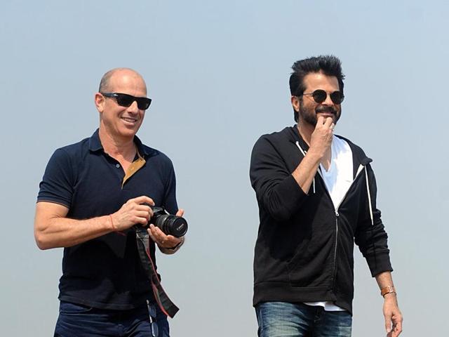 US television writer and producer Howard Gordon and Anil Kapoor walk on location for the Hindi version of the hit TV show 24 as season 2 is being made, in Mumbai. (AFP) US television writer and producer Howard Gordon and Anil Kapoor walk on location for the Hindi version of the hit TV show 24 as season 2 is being made, in Mumbai. (AFP)