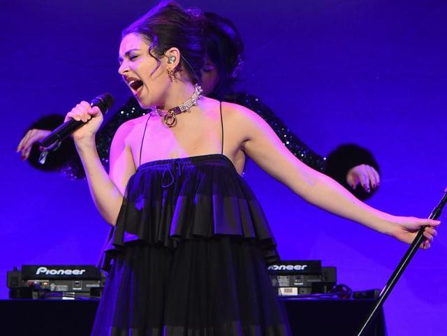 Pop star Charli XCX sets the stage on fire at the 2016 amfAR New York Gala. (AFP) Pop star Charli XCX sets the stage on fire at the 2016 amfAR New York Gala. (AFP)