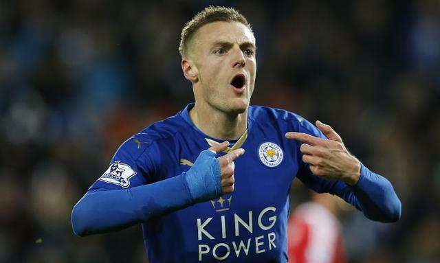 English striker Jamie Vardy is currently the top scorer in the English Premier League with 18 goals. (Reuters Photo)