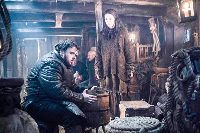 John Bradley-West as Samwell Tarly and Hannah Murray as Gilly. (HBO) John Bradley-West as Samwell Tarly and Hannah Murray as Gilly. (HBO)