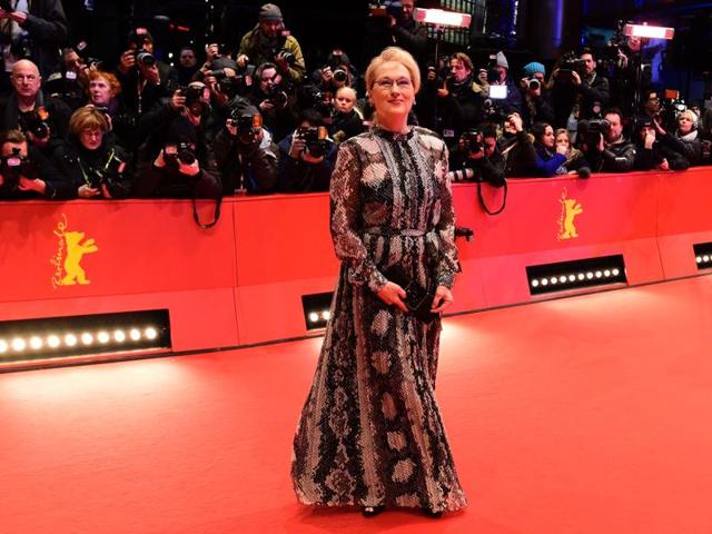 Meryl Streep, the jury president, also poses in all her awesomeness on the red carpet for the film Hail, Caesar! screening. (AFP)