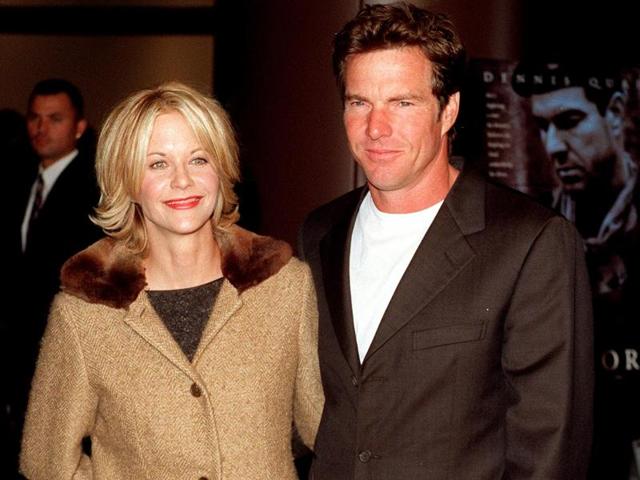 Meg Ryan married actor Dennis Quaid on Valentine’s Day in 1991 after doing three movies together. The couple revealed that they fell in love during their second movie. Both Ryan and Quaid have a son named Jack Quaid, who was born in 1992. The couple separated in 2001. (TWITTER) Meg Ryan married actor Dennis Quaid on Valentine’s Day in 1991 after doing three movies together. The couple revealed that they fell in love during their second movie. Both Ryan and Quaid have a son named Jack Quaid, who was born in 1992. The couple separated in 2001. (TWITTER)