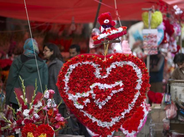 People buy flowers to celebrate Valentine's Day in Islamabad, Pakistan. Celebrating Valentine's Day is considered un-Islamic in Pakistan, but many still buy flowers and exchange gifts with others at this time of year. (AP Photo) People buy flowers to celebrate Valentine's Day in Islamabad, Pakistan. Celebrating Valentine's Day is considered un-Islamic in Pakistan, but many still buy flowers and exchange gifts with others at this time of year. (AP Photo)