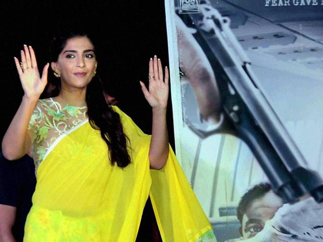 Sonam Kapoor during the promotion of her film Neerja in Mumbai on Friday.  (PTI) 