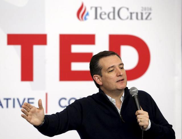 US Republican presidential candidate Ted Cruz speaks at a campaign event in Jefferson, Iowa. (Reuters File)