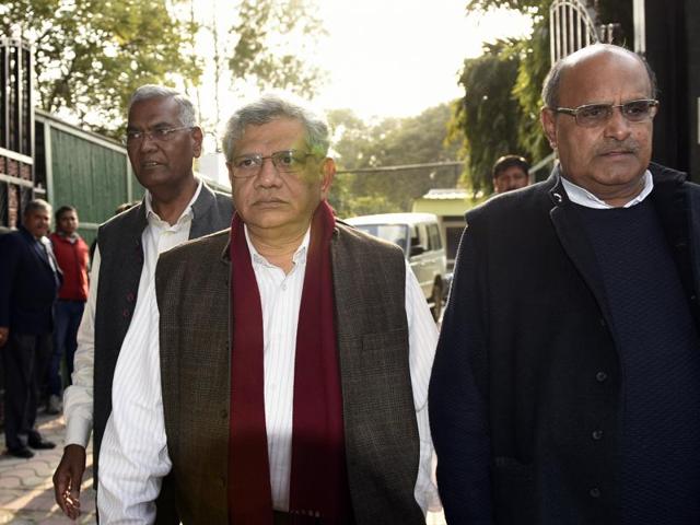 General Secretary of CPI(M) party Sitaram Yechury addresses students of the Jawaharlal Nehru University on Saturday. (PTI) General Secretary of CPI(M) party Sitaram Yechury addresses students of the Jawaharlal Nehru University on Saturday. (PTI)