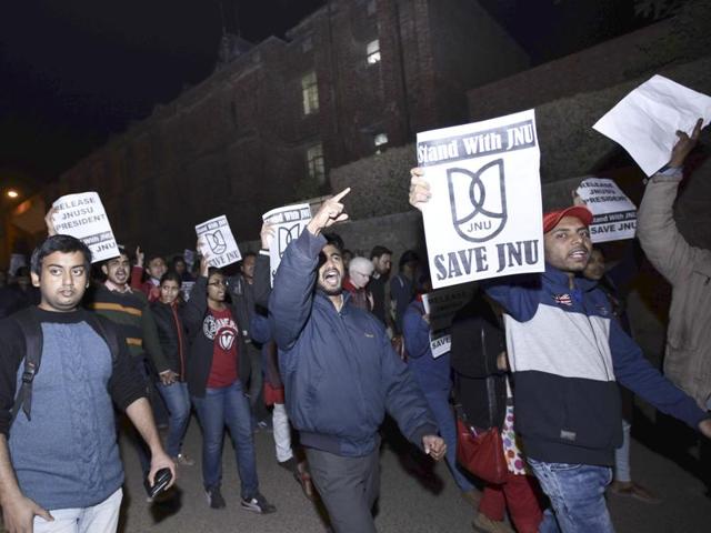 New Delhi: General Secretary of CPI(M) party Sitaram Yechury addresses students of the Jawaharlal Nehru University. JNUSU President Kanhaiya Kumar’s mother, Meena, has stated unequivocally that her son is no no way anti-national. (PTI Photo) New Delhi: General Secretary of CPI(M) party Sitaram Yechury addresses students of the Jawaharlal Nehru University. JNUSU President Kanhaiya Kumar’s mother, Meena, has stated unequivocally that her son is no no way anti-national. (PTI Photo)