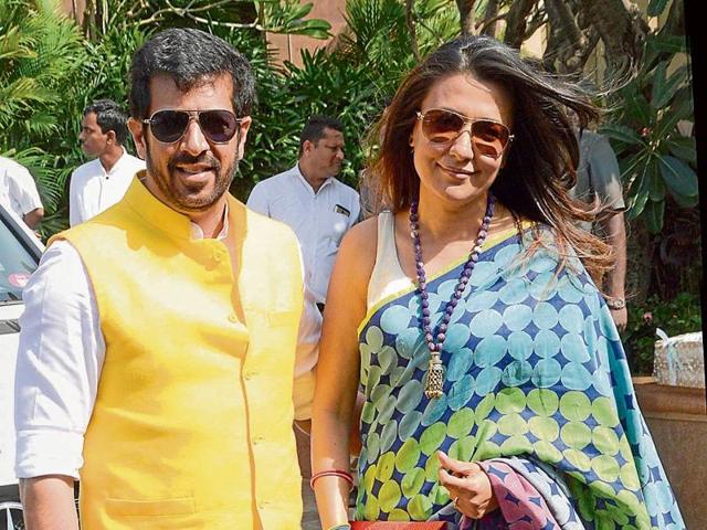 Kabir Khan and Mini Mathur arrive at the party. (Yogen Shah) Kabir Khan and Mini Mathur arrive at the party. (Yogen Shah)