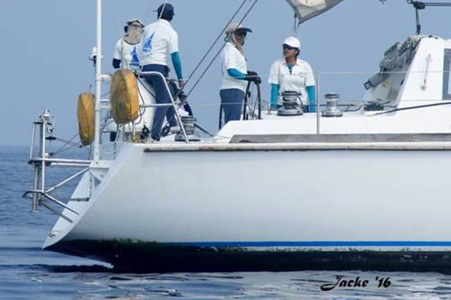 The crew is being trained by Commander Dilip Donde, the first Indian sailor to circumnavigate solo across the globe on INSV Mhadei. (PIB) The crew is being trained by Commander Dilip Donde, the first Indian sailor to circumnavigate solo across the globe on INSV Mhadei. (PIB)