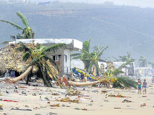 The Dr YSR Reddy ACA-VDCA stadium in Visakhapatnam under covers in October 2014, as the city braced for Cyclone Hudhud to strike.(File Photo: ESPNcricinfo/Andhra Cricket Association)