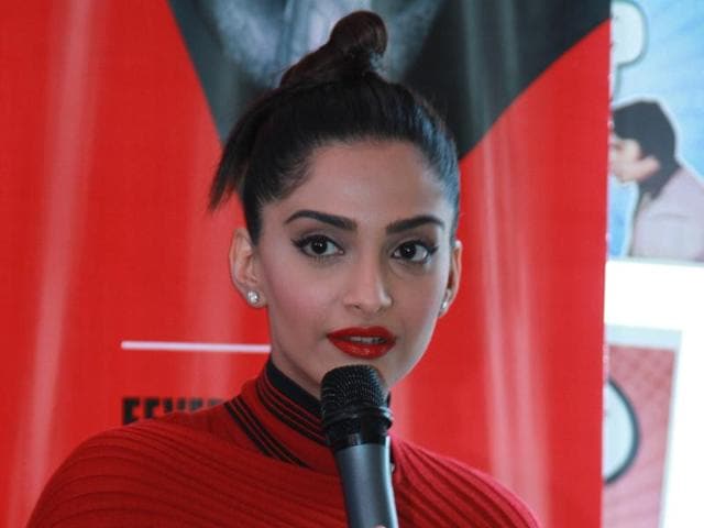The movie aims to inspire youth to be fearless and when asked what’s her biggest fear, Sonam said, “I have a lot of fears but the biggest is not to live up to my father’s name. Everybody reminds me of this every day. I face this fear every day.” (Waseem Gashroo/ HT Photo) 