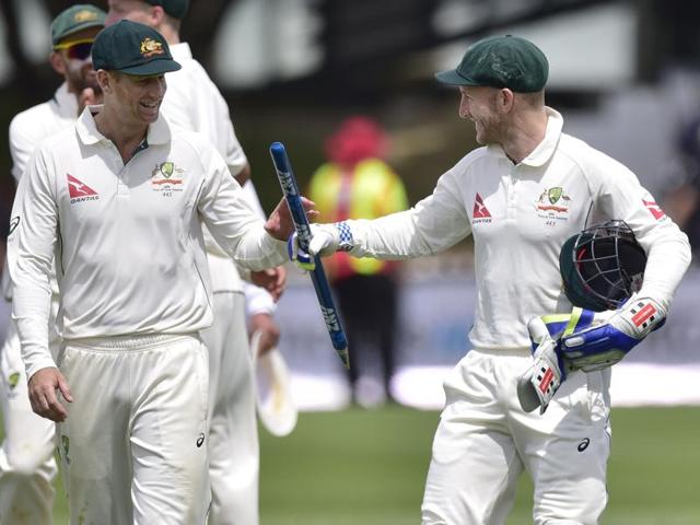 Australia’s captain Steve Smith, left, and David Warner walk off after their team's innings and 52-run win over New Zealand on the fourth day of the first Test match at Basin Reserve in Wellington on February 15, 2016. (AP Photo) Australia’s captain Steve Smith, left, and David Warner walk off after their team's innings and 52-run win over New Zealand on the fourth day of the first Test match at Basin Reserve in Wellington on February 15, 2016. (AP Photo)