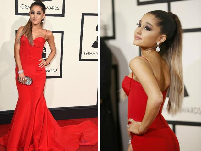 GOOD: Ariana Grande has a grown-up thing going on in this outfit and we like what we see. (Reuters) 