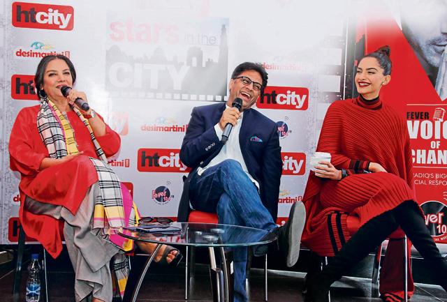 Sonam Kapoor and Shabana Azmi during an exclusive interview with HTCITY, as part of Stars in the City series for the promotion of her upcoming biographical film Neerja . Sonam Kapoor and Shabana Azmi during an exclusive interview with HTCITY, as part of Stars in the City series for the promotion of her upcoming biographical film Neerja .