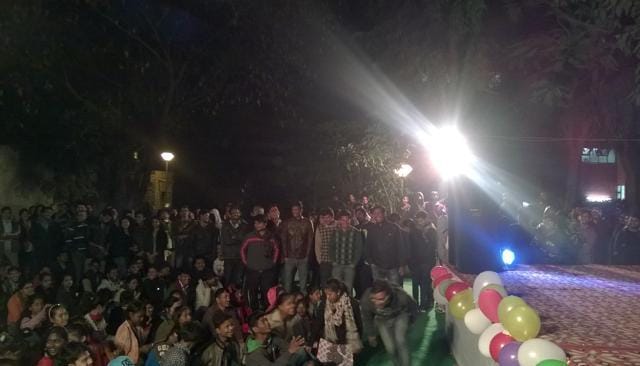 A hostel night celebration at the Periyar hostel in JNU. (HT Photo ) A hostel night celebration at the Periyar hostel in JNU. (HT Photo )