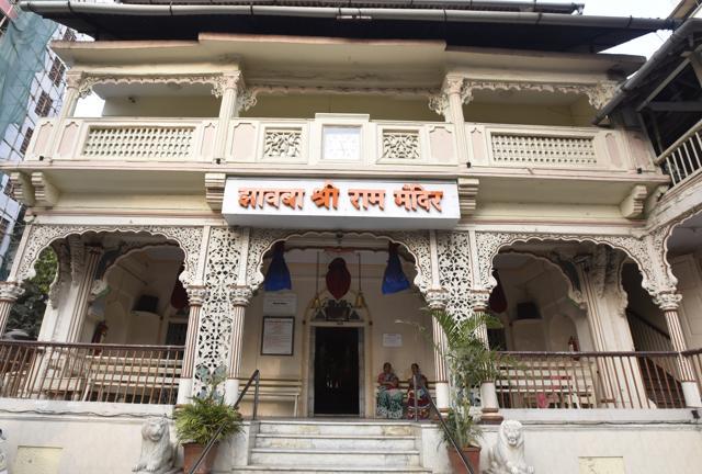 Strike two: Apart from the Thakurdwar temple, the Zaoba Wad Ram Mandir is also an important temple in the area. Since the statue is made of white marble, the deity is called Gora Ram (fair Ram). The temple originally used to be an Anglo-Indian wada (bungalow) belonging to a Pathare Prabhu family. (Photo: Kunal Patil/ Hindustan Times) Strike two: Apart from the Thakurdwar temple, the Zaoba Wad Ram Mandir is also an important temple in the area. Since the statue is made of white marble, the deity is called Gora Ram (fair Ram). The temple originally used to be an Anglo-Indian wada (bungalow) belonging to a Pathare Prabhu family. (Photo: Kunal Patil/ Hindustan Times)