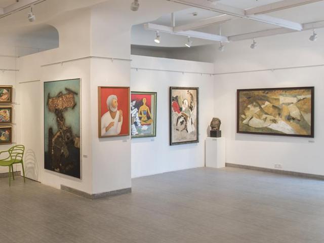 Mother Teresa, MF Husain, oil on canvas displayed at The Bombay Art Society’s latest art complex in Bandra.(Photo: Aalok Soni/ HT) Mother Teresa, MF Husain, oil on canvas displayed at The Bombay Art Society’s latest art complex in Bandra.(Photo: Aalok Soni/ HT)