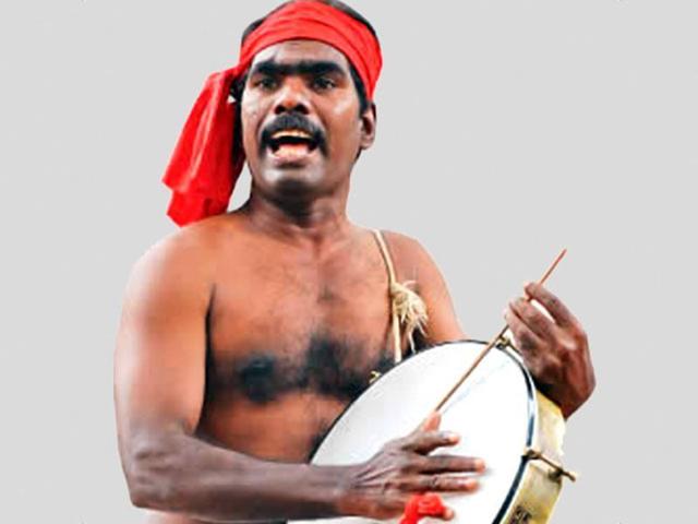 A file photo of Tamil Nadu folk singer S Kovan.(KV Lakshmana/ HT Photo)