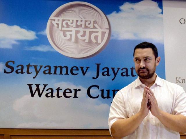 Aamir Khan during the announcement of Paani Foundation in Mumbai. (PTI) 