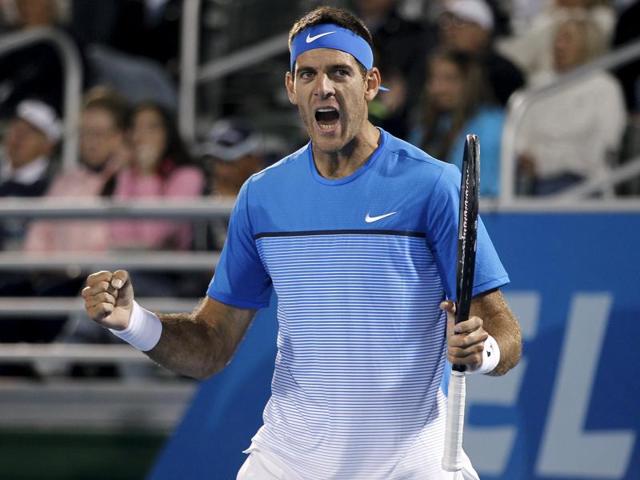 Argentina's Juan Martin del Potro celebrates after winning his match against Australia's John-Patrick Smith at the Delray Beach Open in Delray Beach, Florida, on February 18, 2016. (Reuters Photo) Argentina's Juan Martin del Potro celebrates after winning his match against Australia's John-Patrick Smith at the Delray Beach Open in Delray Beach, Florida, on February 18, 2016. (Reuters Photo)